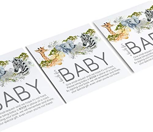 Jungle Bebek Duşu için Bir Kitap Getir (25 Paket) Erkek Bebek Duşu Davetiye Kartları Ekle Vahşi Macera-Çekiliş Fikirlerini Ortaya