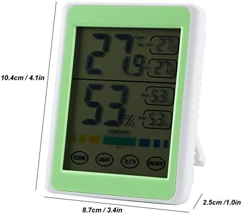 Kapalı Dokunmatik Ekran Elektrikli dijital ekran Termometre Nem Ölçer Monitör Beyaz + Yeşil 3. 4x4. 1x1. 0in