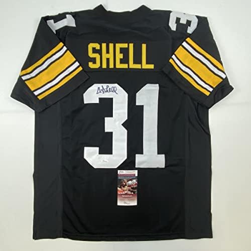 İmzalı / İmzalı Donnie Shell Pittsburgh Siyah Futbol Forması JSA COA