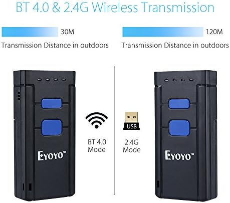 Taşınabilir Bluetooth Barkod Tarayıcı Kablosuz, Eyoyo 2877 CCD Mini El CMOS UPC Barkod Okuyucu POS için Uyumlu, iPad, iPhone,