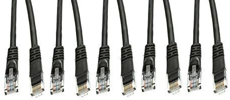 ED759919 Cat5e Ethernet Yama Kablosu, Takılmayan/Kalıplanmış Önyükleme, Siyah, 4', 5 Parça