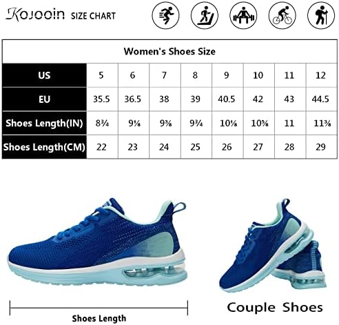 KOJOOİN Hava Sneakers, koşu Ayakkabıları Tenis Ayakkabıları Erkek / Bayan Atletik Spor Hava yastığı Örgü Nefes Rahat Rahat Hafif
