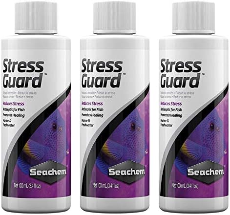 Seachem 3 Paket Stress Guard Akvaryum Su Arıtma, Her Biri 3.4 Sıvı Ons, Balıklar için Antiseptik