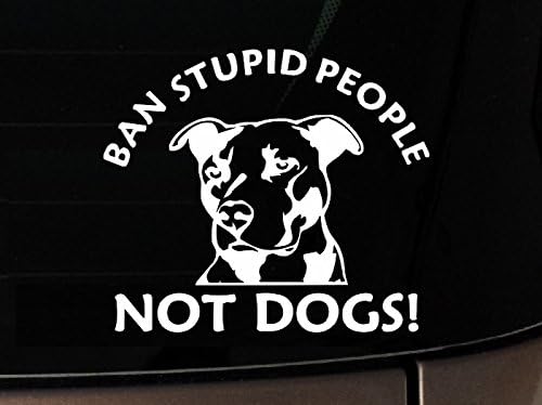 Yasak aptal insanlar değil köpekler Pitbull köpek Ipad vinil araba pencere çıkartma etiket Pitbull