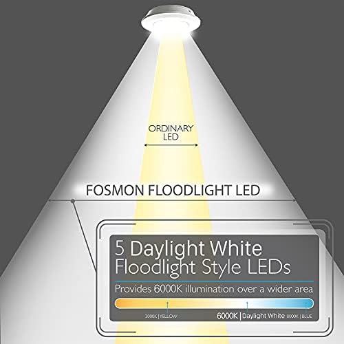 Fosmon Kablosuz LED Puck ışık 3 Paketi ile Uzaktan Kumanda, Altında Kabine Aydınlatma [5 Günışığı Beyaz LED, Geniş Işıklandırmalı