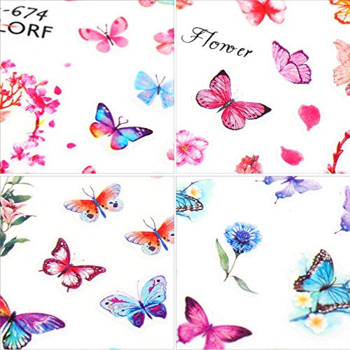 Kelebek Nail Art Etiketler Kelebek Tırnak Çıkartmaları Kelebek Glitter 4 ADET 3D Nail Art Etiketler Akrilik Çivi Folyo Nail Art