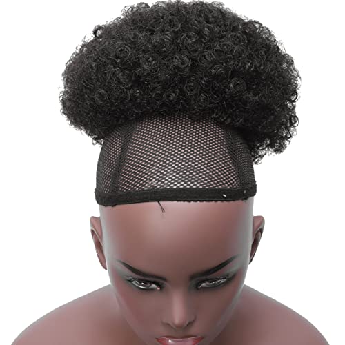 Melanair Afro Sentetik Puf İpli At Kuyruğu Kısa Sapıkça Kıvırcık Saç At Kuyruğu saç ekleme ile 2 Klipler (M-2)