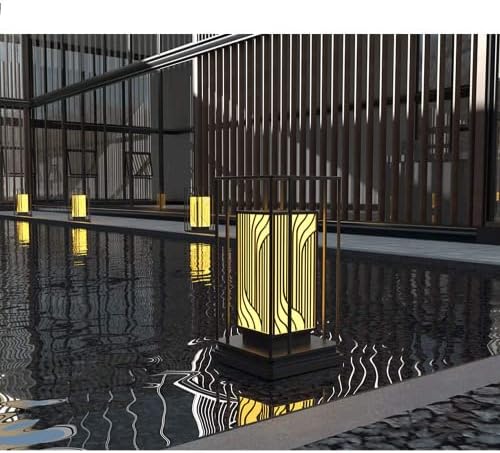 JıaLınSM Açık Su Geçirmez Çim Lambası Çim Açık Avlu Villa Yeni Çin Bahçe Zemin Lambası Peyzaj Duvar Kapı Sonrası Kafa Lambası