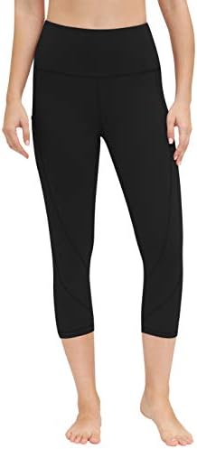 TQD Yüksek Bel Yoga Pantolon, Yoga Pantolon ile Cepler Karın Kontrol Egzersiz Pantolon 4 Yolları Streç Cep Tayt