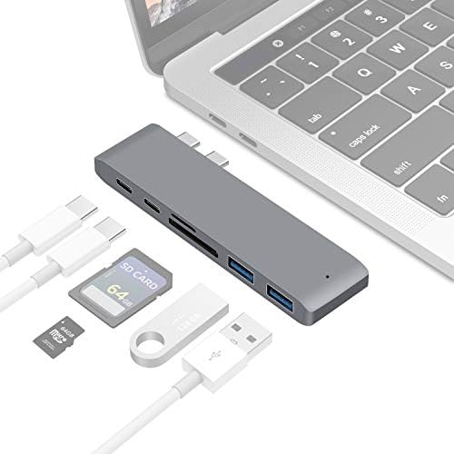Windyoung USB C USB 3.0 Hub 6 in 1 Alüminyum USB C Adaptörü ile 2 USB 3.0 Bağlantı Noktaları SD / Mikro SD kart okuyucu
