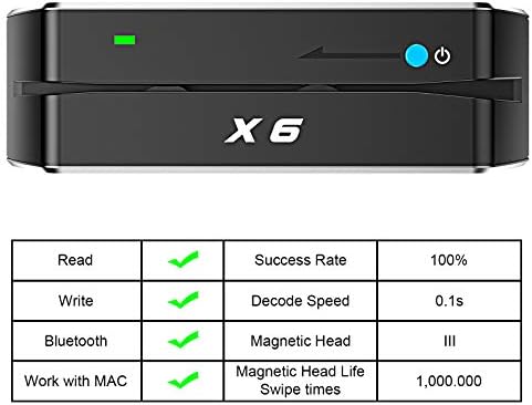 X6 BT Bluetooth Manyetik Kart Okuyucu Yazar USB 3 Parça Kaydırma Kodlayıcı