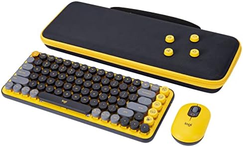 Logitech POP Tuşları Mekanik Kablosuz Klavye ile Uyumlu Aenllosı Sert Taşıma Çantası (Sarı)