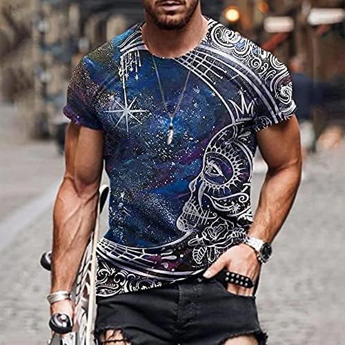 Erkekler için T Shirt Moda, erkek T-Shirt Yaz Sokak Soyut Resim T - Shirt Kısa Kollu Üst Boyutu S-5X