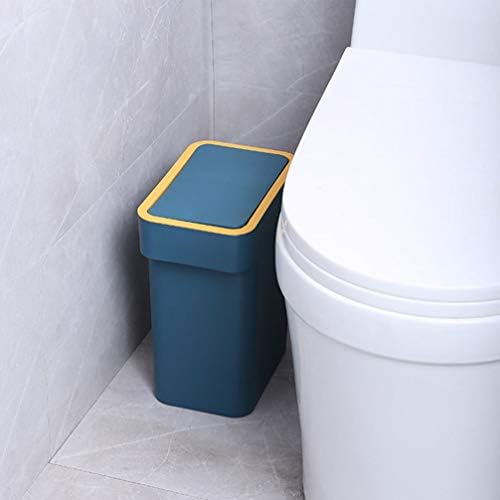 Cabilock Ince çöp tenekesi Plastik çöp kovası Basın Tipi Kapaklı çöp konteyneri kutusu Banyo Toz Odası Yatak Odası Mutfak Ofis