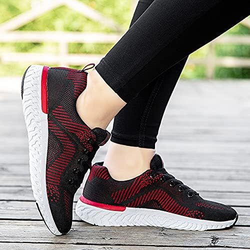USYFAKGH Sneakers Kadınlar için, hafif Rahat Örgü Dantel-Up spor Ayakkabı Yeni Uçan Dokuma Rahat Vahşi koşu ayakkabıları Yumuşak
