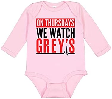 Perşembe Günleri Grey's Anatomy Uzun Kollu Bebek Bodysuit Romper Erkek Kız İzliyoruz