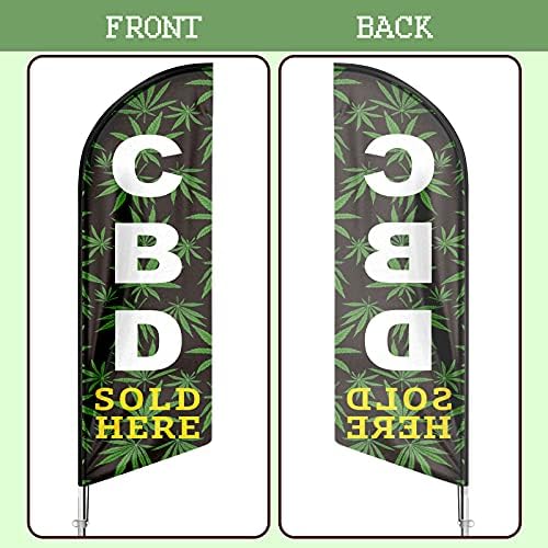 QSUM CBD Tüy Bayrak ve Kutup Kiti 11 FT CBD Işaretleri Swooper Bayrağı Reklam Bayrağı Zemin Başak Tütün dükkanı