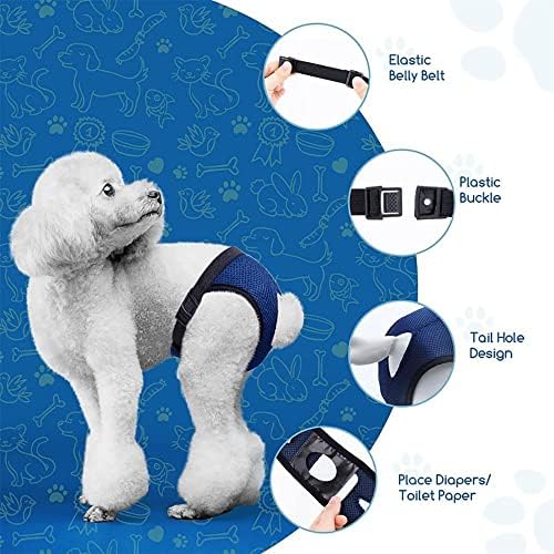 TGXIN 1 pcs Elastik için Kadın Köpek Kolay Koymak on / Off Köpekler Sıhhi Külot Örgü Delik Tasarım Köpek Iç Çamaşırı Pet Külot(M)