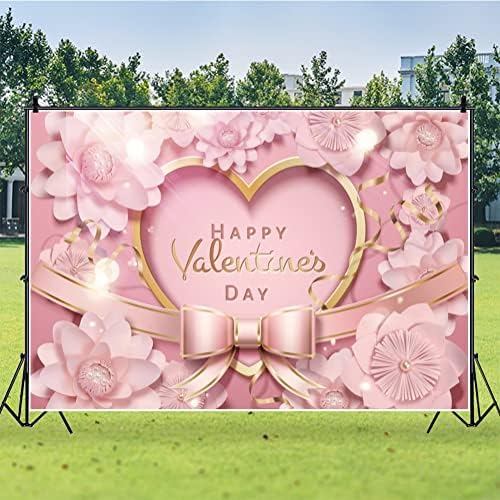 Yeele 7x5ft Mutlu sevgililer Günü Zemin Fotoğrafçılık için Pembe Aşk Kalp çiçek dekorasyonu Arka Plan Düğün Gelin Duş anneler