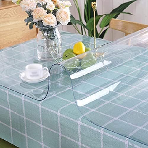 AYLYHD Şeffaf Plastik Masa Koruyucu Bez Silinebilir Güçlü PVC Su Geçirmez Masa Örtüsü 3mm yemek odası masası Masası Plastik Yumuşak