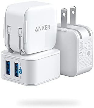 iPhone Şarj Cihazı, Anker PowerPort III 2 Bağlantı Noktalı 12W USB Duvar Şarj Cihazı (3'lü Paket), Katlanabilir Fiş, iPhone Xs/XR/11/11