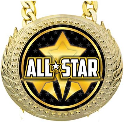 Ekspres Madalyalar Allstar All Star Champ Chain Trophy Ödülü, 6 x 5.25 İnç Ölçülerinde bir Merkez Plak Plakasına Sahiptir ve