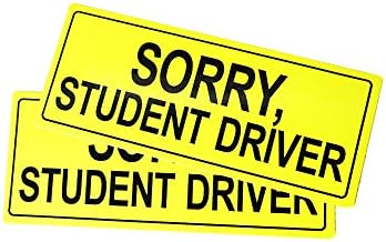 Üzgünüm, Öğrenci Sürücüsü Araba için Yeni Komik Sarı Mıknatıs Tampon Çıkartması 2 Paket 8.5 x 3.5 Made in USA-Hava Koşullarına