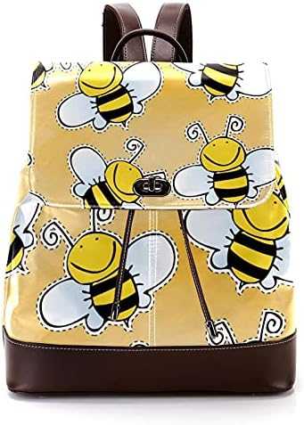 Kelebek Böcekler İle Bal Sırt Çantası Çanta için Kadın Moda Rahat Daypacks Sırt Çantası PU Deri omuzdan askili çanta