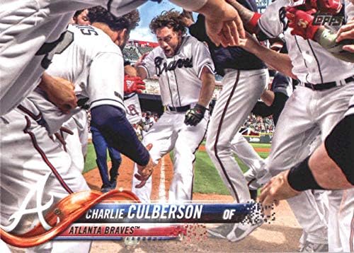 2018 Topps Güncelleme ve Vurgular Beyzbol Serisi US293 Charlie Culberson Atlanta Braves Resmi MLB Ticaret Kartı