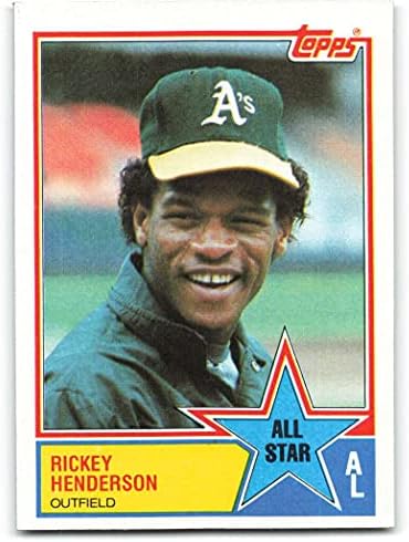 1983 Topps Beyzbol 391 Rickey Henderson Oakland Atletizm, Topps Şirketinden Ham (ESKİ veya Daha İyi) Durumda Resmi MLB Ticaret