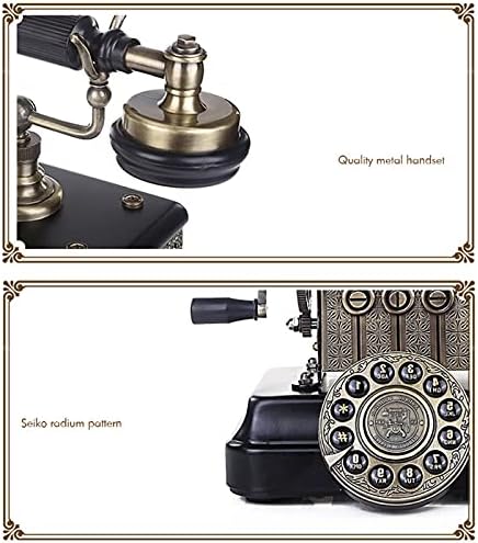 XJJZS Antika Telefon, klasik Vintage Kablolu Telefon Avrupa Sabit Telefon Dekoratif Döner Dail Asılı Kulaklık