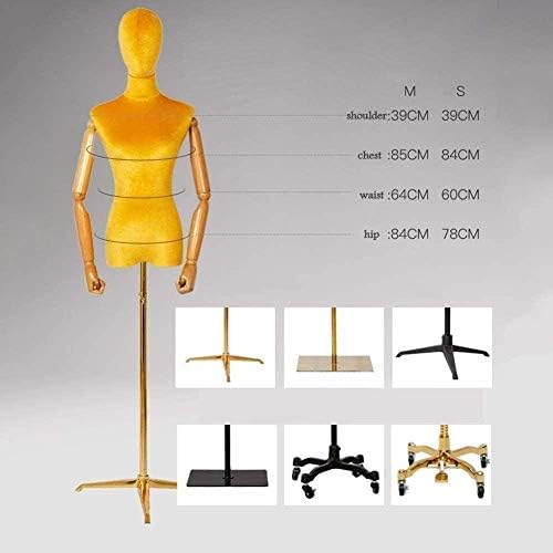 SDKFJ Manken Standı Profesyonel kolay taşımak için Kadın Manken Torso Vücut Başkanı Elbise Formu ile Altın Tekerlekler için Giyim