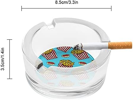 Patates kızartması Sigara Küllük Cam Sigara Puro kül tablası Özel Sigara Içen Tutucu Yuvarlak Kılıf