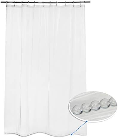 AmazerBath 1 Paket İnce Duş Perdesi Gömlekleri, 72x78 İnç PEVA 3G Duş Perdeleri ile Ağır Boncuk ve 12 Grommet Delik, su Geçirmez