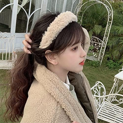 Houchu Düzensiz Retro Kuzu Küçük Kokulu Tarzı Kız Yıkama Yüz Klasik Kore Tarzı Şapkalar Peluş Kafa Bandı Geniş Saç Çember Kadın