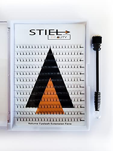 Stiel Beauty Promade Hacimli Kirpik Uzatma Fanları 5D Kısa Gövde Isıya Bağlı-0.07 mm-C / D Kıvırma 8mm-14mm Karışık Uzunluk Folyo