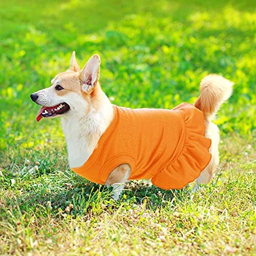 4 Parça Köpek Elbiseler Pet Gömlek ile Ruffles Sevimli Köpek Giysileri Köpek Sundress Pet Yelek Küçük Orta Köpekler Kediler için,