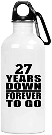 Designsify 27th Yıldönümü 27 Yıl Aşağı Sonsuza gitmek için -20 oz Su Şişesi yalıtımlı Bardak Paslanmaz Çelik-Eşi için Koca Wo-Erkekler