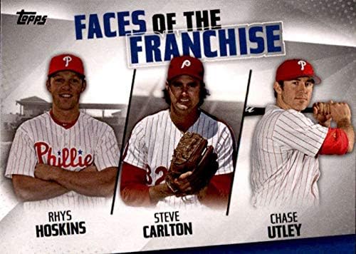 2019 Topps Franchise Üçlüsünün Yüzleri FOF-21 Chase Utley / Steve Carlton / Rhys Hoskins Philadelphia Phillies MLB Beyzbol