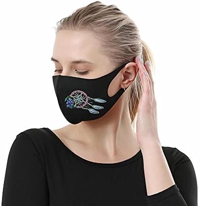 4 Packs 5D Elmas Boyama Kiti için Yetişkin, DIY Pamuk Serin Yüz Maskeleri Kullanımlık Siyah Koruma Emniyet Yıkanabilir Koruyucu