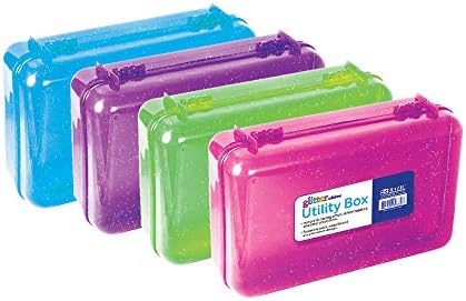 BAZIC Plastik Kalem Kutusu Programı Saklama kutusu, Glitter Parlak Renk, çok Amaçlı Organizatör için Kalemler Kalemler Öğrenci