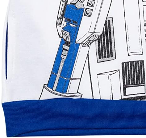 Yıldız Savaşları R2-D2 C-3PO Erkek Polar Kazak Hoodie Açık Mavi