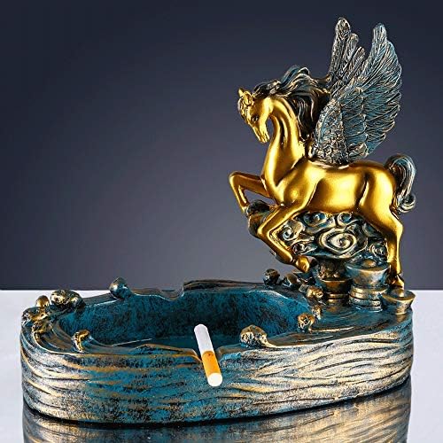 YUANFLQ Küllük Ot için Yaratıcı Pegasus Reçine Küllük Kişilik Masa Sigara Kül Tablaları için Açık Havada Kapalı, el Yapımı Sigara