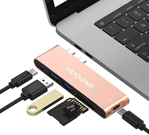 6 in 2 USB C Hub Multiport Adaptörü ile Uyumlu MacBook Pro,USB C Adaptörü için MacBook Hava, MacBook USB Adaptörü için 2USB Limanlar,