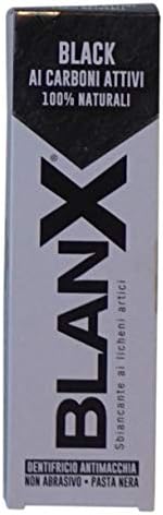 BlanX: Siyah Beyazlatıcı Siyah Diş Macunu - 2.54 Sıvı Ons (75ml) Tüp (4'lü Paket) [İtalyan İthalatı ]