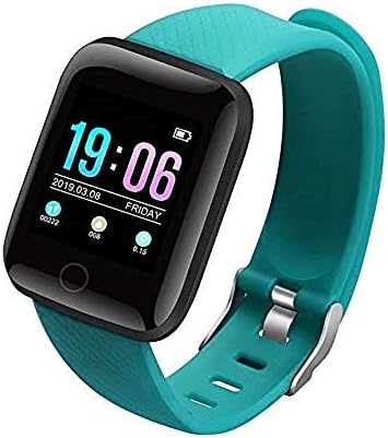 hhscute Akıllı Saat,Android/iOS Telefonlar için Akıllı Saat Sağlık Fitness Push Mesajı Güç Rezervi (Yeşil)