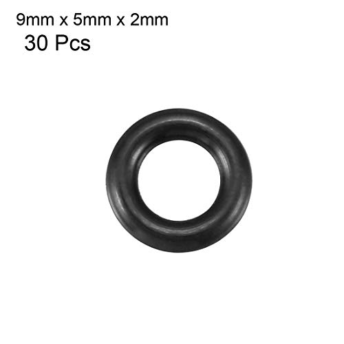 uxcell 30 adet Siyah Nitril Bütadien Kauçuk NBR O-Ring 5mm İç Dia 2mm Genişlik