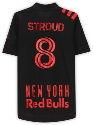 Jared Stroud New York Red Bulls İmzalı Maç - 2020 MLS Sezonundan 8 numaralı Siyah Formayı Kullandı - İmzalı Futbol Formaları