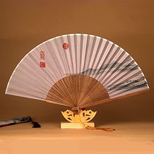 PİMY Katlanır Fan Katlanır Fanlar Çin Çin Taşınabilir Katlanabilir El Fan, Retro, Hanfu Dans, Japon Baskılı Kumaş (Couleur: A2)