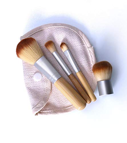 4 ADET / GRUP Bambu Fırça Fondöten Fırça makyaj Fırçalar Kozmetik Yüz Pudra fırçası Makyaj Güzellik Aracı İçin